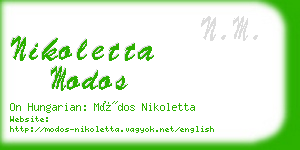 nikoletta modos business card